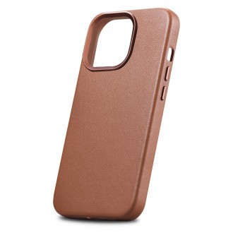iCarer Case Leather cover for iPhone 14 Pro brown (WMI14220706-BN) (compatible with MagSafe)