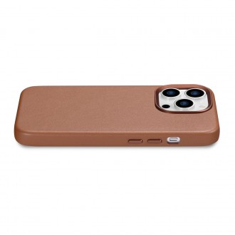 iCarer Case Leather cover for iPhone 14 Pro brown (WMI14220706-BN) (compatible with MagSafe)