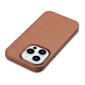 iCarer Case Leather cover for iPhone 14 Pro brown (WMI14220706-BN) (compatible with MagSafe)