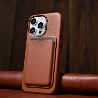 iCarer Case Leather cover for iPhone 14 Pro brown (WMI14220706-BN) (compatible with MagSafe)