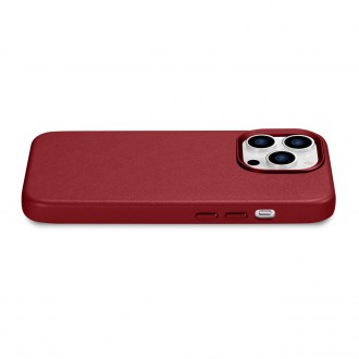 iCarer Case Leather Case Cover for iPhone 14 Pro Red (WMI14220706-RD) (MagSafe compatible)