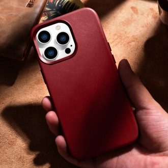 iCarer Case Leather Case Cover for iPhone 14 Pro Red (WMI14220706-RD) (MagSafe compatible)
