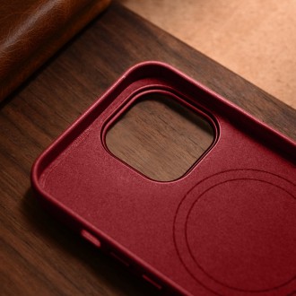 iCarer Case Leather Case Cover for iPhone 14 Pro Red (WMI14220706-RD) (MagSafe compatible)