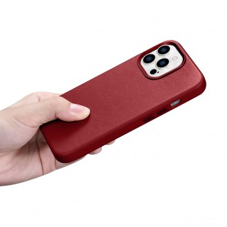 iCarer Case Leather Case Cover for iPhone 14 Pro Red (WMI14220706-RD) (MagSafe compatible)