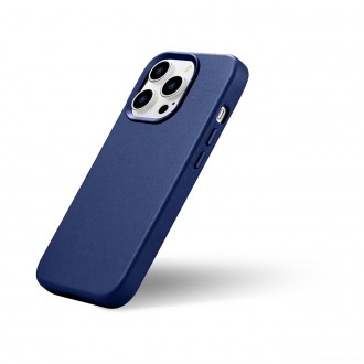 iCarer Case Leather Case Cover for iPhone 14 Pro Blue (WMI14220706-BU) (MagSafe Compatible)