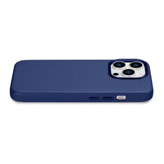 iCarer Case Leather Case Cover for iPhone 14 Pro Blue (WMI14220706-BU) (MagSafe Compatible)
