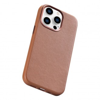 iCarer Case Leather Case Cover for iPhone 14 Pro Max Brown (WMI14220708-BN) (MagSafe Compatible)