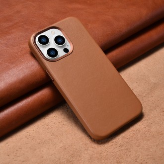 iCarer Case Leather Case Cover for iPhone 14 Pro Max Brown (WMI14220708-BN) (MagSafe Compatible)