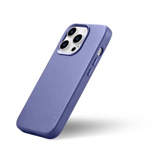 iCarer Case Leather Cover Genuine Leather Case for iPhone 14 Pro Max Light Purple (WMI14220708-LP) (MagSafe Compatible)