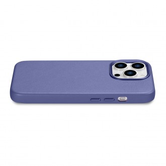 iCarer Case Leather Cover Genuine Leather Case for iPhone 14 Pro Max Light Purple (WMI14220708-LP) (MagSafe Compatible)