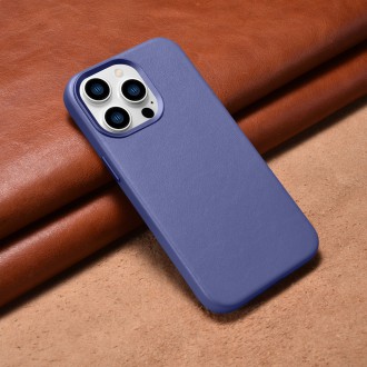 iCarer Case Leather Cover Genuine Leather Case for iPhone 14 Pro Max Light Purple (WMI14220708-LP) (MagSafe Compatible)