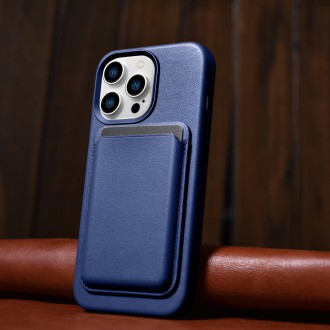 iCarer Case Leather Cover Genuine Leather Case for iPhone 14 Pro Max blue (WMI14220708-BU) (MagSafe compatible)