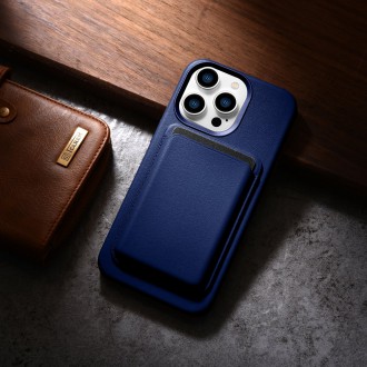 iCarer Case Leather Cover Genuine Leather Case for iPhone 14 Pro Max blue (WMI14220708-BU) (MagSafe compatible)