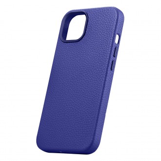 iCarer Litchi Premium Leather Case iPhone 14 Magnetic Leather Case with MagSafe Dark Blue (WMI14220709-DB)