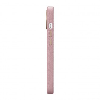 iCarer Litchi Premium Leather Case iPhone 14 Magnetic Leather Case with MagSafe Pink (WMI14220709-PK)