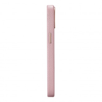 iCarer Litchi Premium Leather Case iPhone 14 Magnetic Leather Case with MagSafe Pink (WMI14220709-PK)