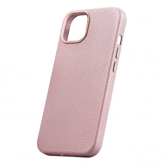 iCarer Litchi Premium Leather Case iPhone 14 Magnetic Leather Case with MagSafe Pink (WMI14220709-PK)