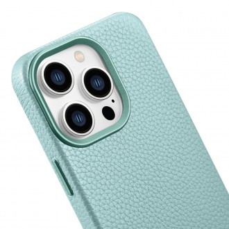iCarer Litchi Premium Leather Case iPhone 14 Pro Magnetic Leather Case with MagSafe Green (WMI14220710-GN)