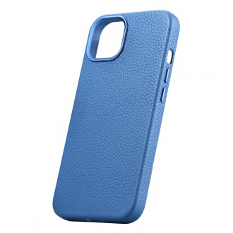 iCarer Litchi Premium Leather Case iPhone 14 Plus Magnetic Leather Case with MagSafe Light Blue (WMI14220711-LB)