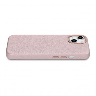 iCarer Litchi Premium Leather Case iPhone 14 Plus Magnetic Leather Case with MagSafe Pink (WMI14220711-PK)