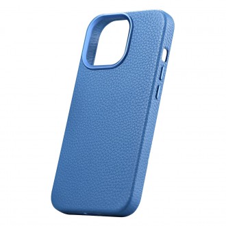 iCarer Litchi Premium Leather Case iPhone 14 Pro Max Magnetic Leather Case with MagSafe Light Blue (WMI14220712-LB)