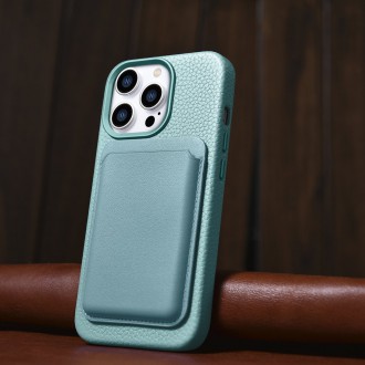 iCarer Litchi Premium Leather Case iPhone 14 Pro Max Magnetic Leather Case with MagSafe Green (WMI14220712-GN)
