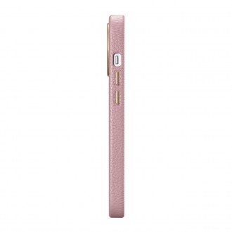 iCarer Litchi Premium Leather Case iPhone 14 Pro Max Magnetic Leather Case with MagSafe Pink (WMI14220712-PK)