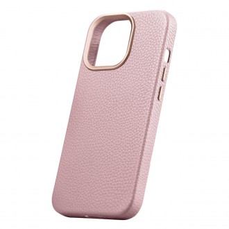 iCarer Litchi Premium Leather Case iPhone 14 Pro Max Magnetic Leather Case with MagSafe Pink (WMI14220712-PK)