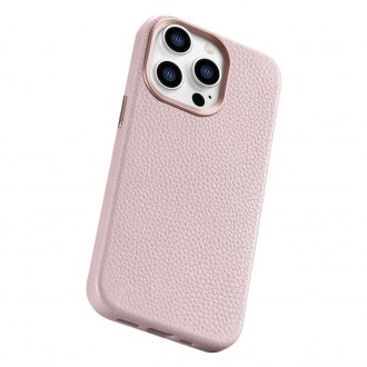 iCarer Litchi Premium Leather Case iPhone 14 Pro Max Magnetic Leather Case with MagSafe Pink (WMI14220712-PK)