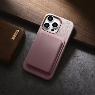 iCarer Litchi Premium Leather Case iPhone 14 Pro Max Magnetic Leather Case with MagSafe Pink (WMI14220712-PK)