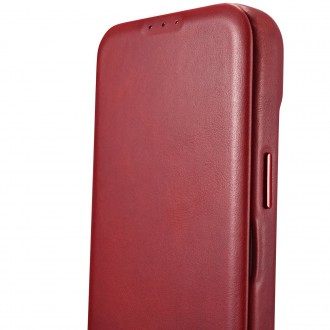 iCarer CE Oil Wax Premium Leather Folio Case iPhone 14 magnetic flip case MagSafe red (AKI14220705-RD)