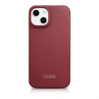 iCarer CE Premium Leather Folio Case iPhone 14 magnetic flip case MagSafe red (WMI14220713-RD)