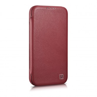 iCarer CE Premium Leather Folio Case iPhone 14 magnetic flip case MagSafe red (WMI14220713-RD)