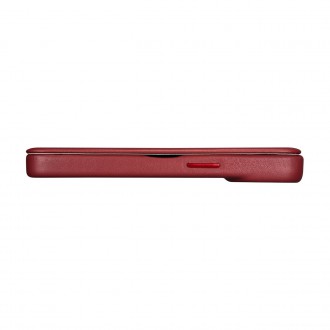 iCarer CE Premium Leather Folio Case iPhone 14 magnetic flip case MagSafe red (WMI14220713-RD)