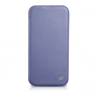 iCarer CE Premium Leather Folio Case iPhone 14 Magnetic Flip Leather Folio Case MagSafe Light Purple (WMI14220713-LP)