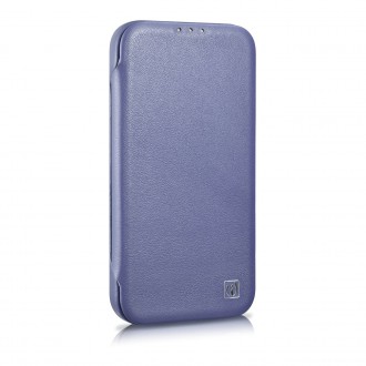 iCarer CE Premium Leather Folio Case iPhone 14 Magnetic Flip Leather Folio Case MagSafe Light Purple (WMI14220713-LP)