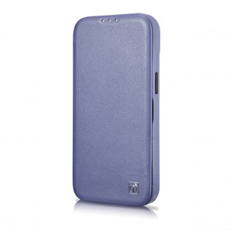 iCarer CE Premium Leather Folio Case iPhone 14 Magnetic Flip Leather Folio Case MagSafe Light Purple (WMI14220713-LP)