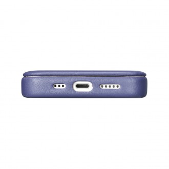 iCarer CE Premium Leather Folio Case iPhone 14 Magnetic Flip Leather Folio Case MagSafe Light Purple (WMI14220713-LP)