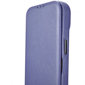 iCarer CE Premium Leather Folio Case iPhone 14 Magnetic Flip Leather Folio Case MagSafe Light Purple (WMI14220713-LP)