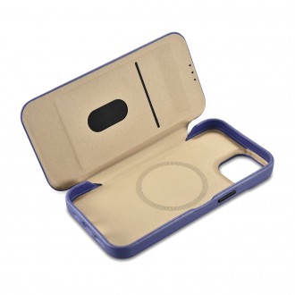 iCarer CE Premium Leather Folio Case iPhone 14 Magnetic Flip Leather Folio Case MagSafe Light Purple (WMI14220713-LP)
