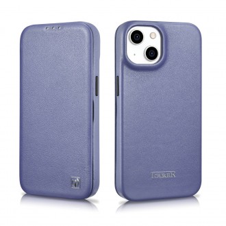 iCarer CE Premium Leather Folio Case iPhone 14 Magnetic Flip Leather Folio Case MagSafe Light Purple (WMI14220713-LP)