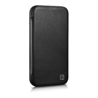 iCarer CE Premium Leather Folio Case iPhone 14 Pro Magnetic Flip Leather Folio Case MagSafe black (WMI14220714-BK)