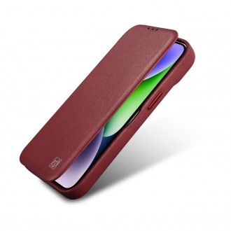 iCarer CE Premium Leather Folio Case iPhone 14 Pro Magnetic Flip Leather Folio Case MagSafe Red (WMI14220714-RD)