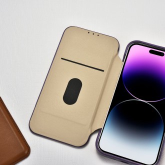 iCarer CE Premium Leather Folio Case iPhone 14 Pro Magnetic Flip Leather Folio Case MagSafe Dark Purple (WMI14220714-DP)