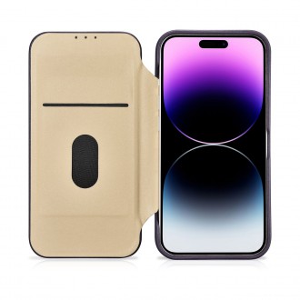iCarer CE Premium Leather Folio Case iPhone 14 Pro Magnetic Flip Leather Folio Case MagSafe Dark Purple (WMI14220714-DP)