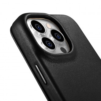 iCarer CE Premium Leather Folio Case Leather Case iPhone 14 Pro Max Magnetic Flip MagSafe Black (WMI14220716-BK)