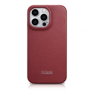 iCarer CE Premium Leather Folio Case iPhone 14 Pro Max Magnetic Flip Cover MagSafe Red (WMI14220716-RD)