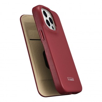 iCarer CE Premium Leather Folio Case iPhone 14 Pro Max Magnetic Flip Cover MagSafe Red (WMI14220716-RD)