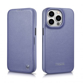 iCarer CE Premium Leather Folio Case iPhone 14 Pro Max Magnetic Flip Leather Folio Case MagSafe Light Purple (WMI14220716-LP)