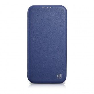 iCarer CE Premium Leather Folio Case iPhone 14 Pro Max Magnetic Flip Leather Folio Case MagSafe Blue (WMI14220716-BU)